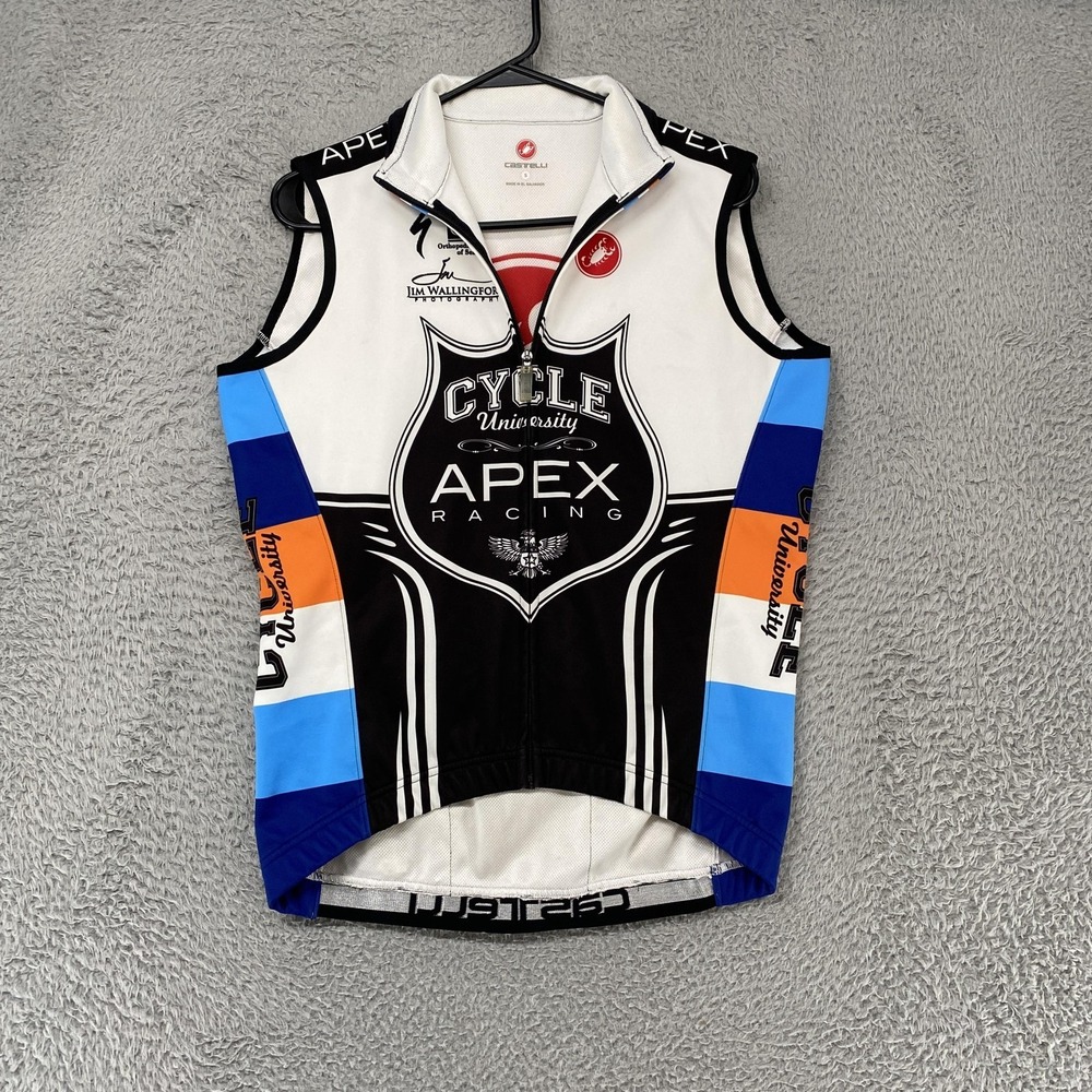 Castelli Cycling Jersey Mens Small Cycle University‎ Apex Racing Sleeveless Zip